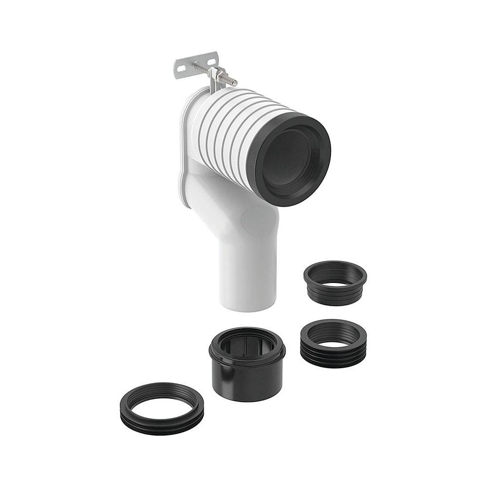 Geberit P-Anschlussbogen für Stand-WC, 90 Grad, 90mm, Kunststoff, Weiß