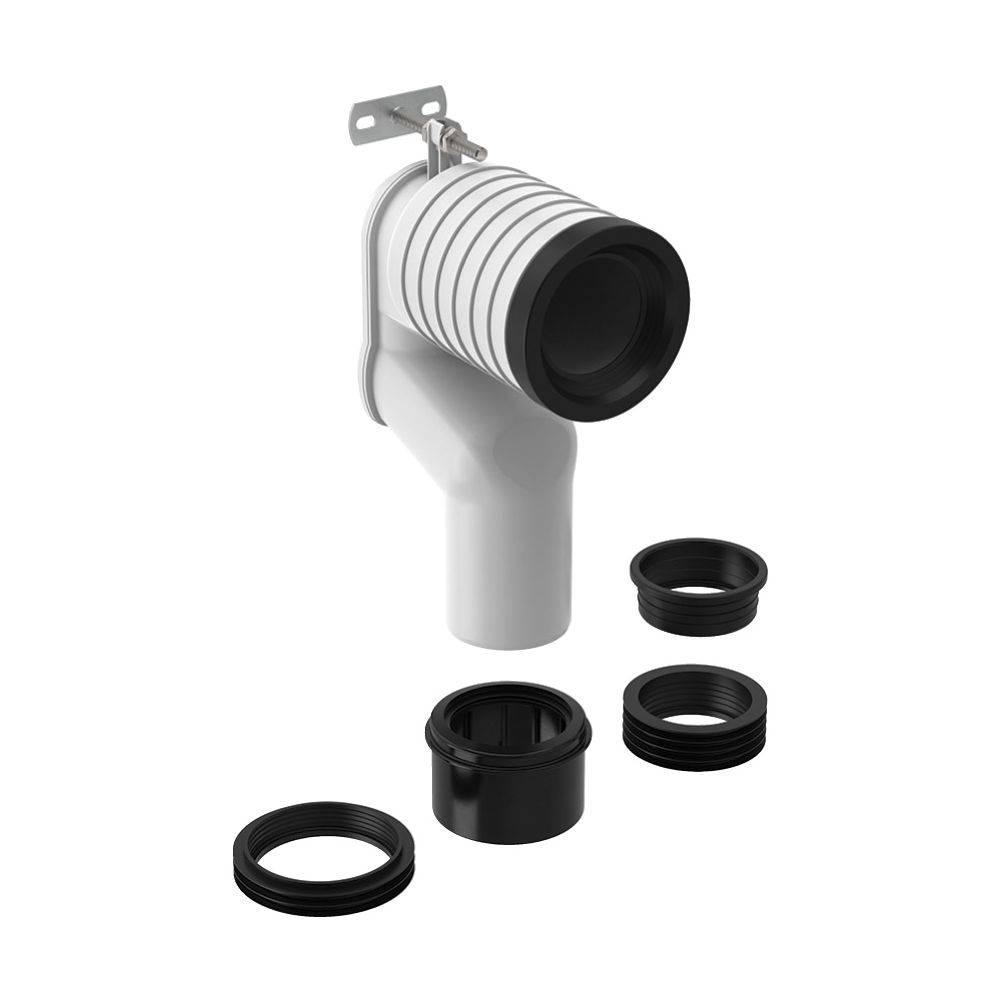 Geberit P-Anschlussbogen für Stand-WC, 90 Grad, 90mm, Kunststoff, Weiß