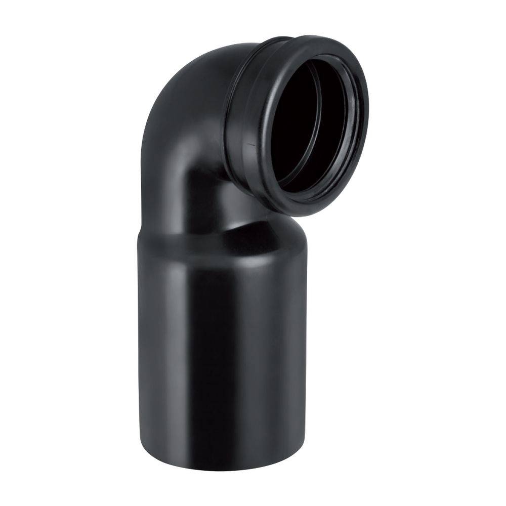 Geberit PE Anschlussbogen 90 Grad für Wand-WC, mit Erweiterung D 110mm, D1 110mm