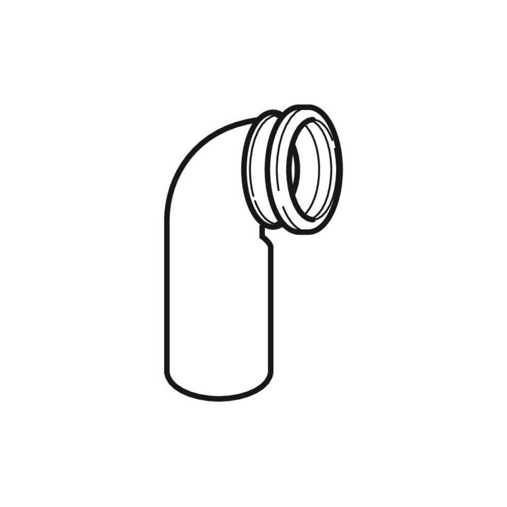 Geberit PE Anschlussbogen 90 Grad für Wand-WC, mit Erweiterung D 110mm, D1 110mm