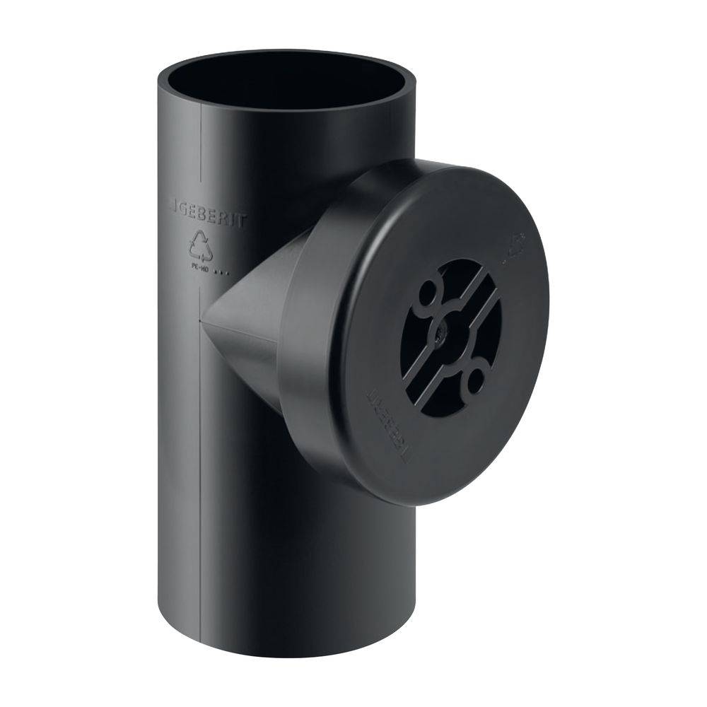 Geberit PE Reinigungsstück 90 Grad mit runder Serviceöffnung D 160mm, D1 110mm
