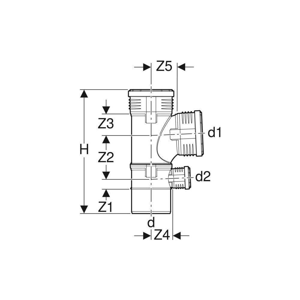 Geberit Silent-PP Kombibogenabzweig 87,5 Grad D 110mm, D1 D2 50mm