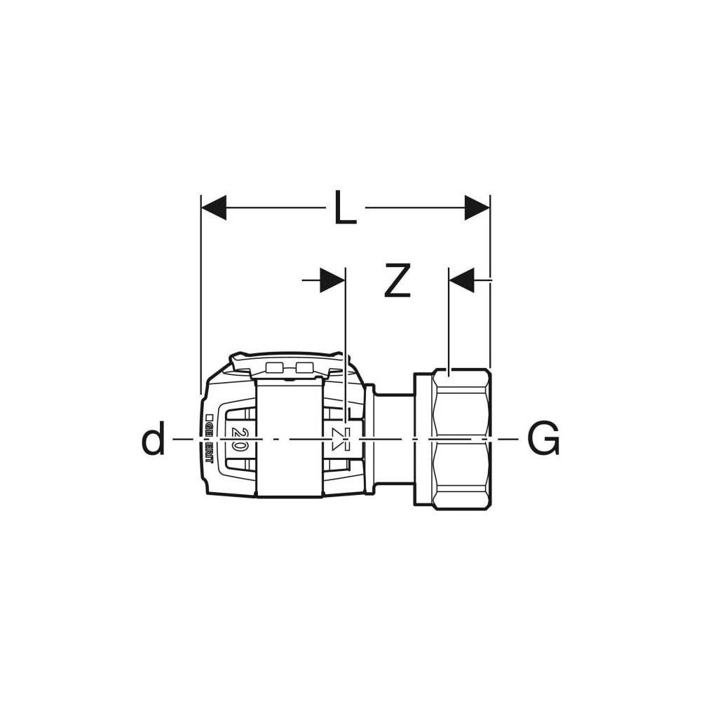 Geberit FlowFit Verteilerabgang für Eurokonus bleifreie Siliziumbronze, D 16mm, G 3/4"