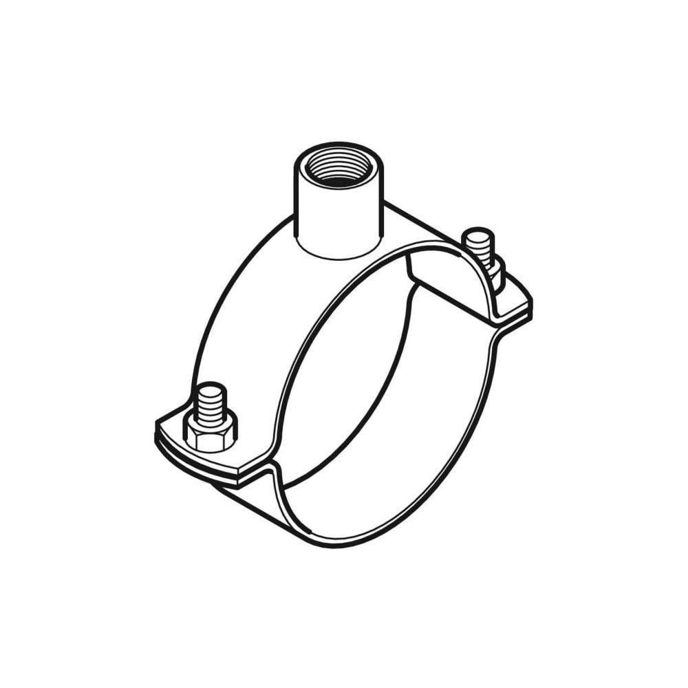 Geberit Rohrschelle mit Gewindemuffe, DN 250, G 1", 250mm, Stahl, Galvanisch verzinkt, 371840001