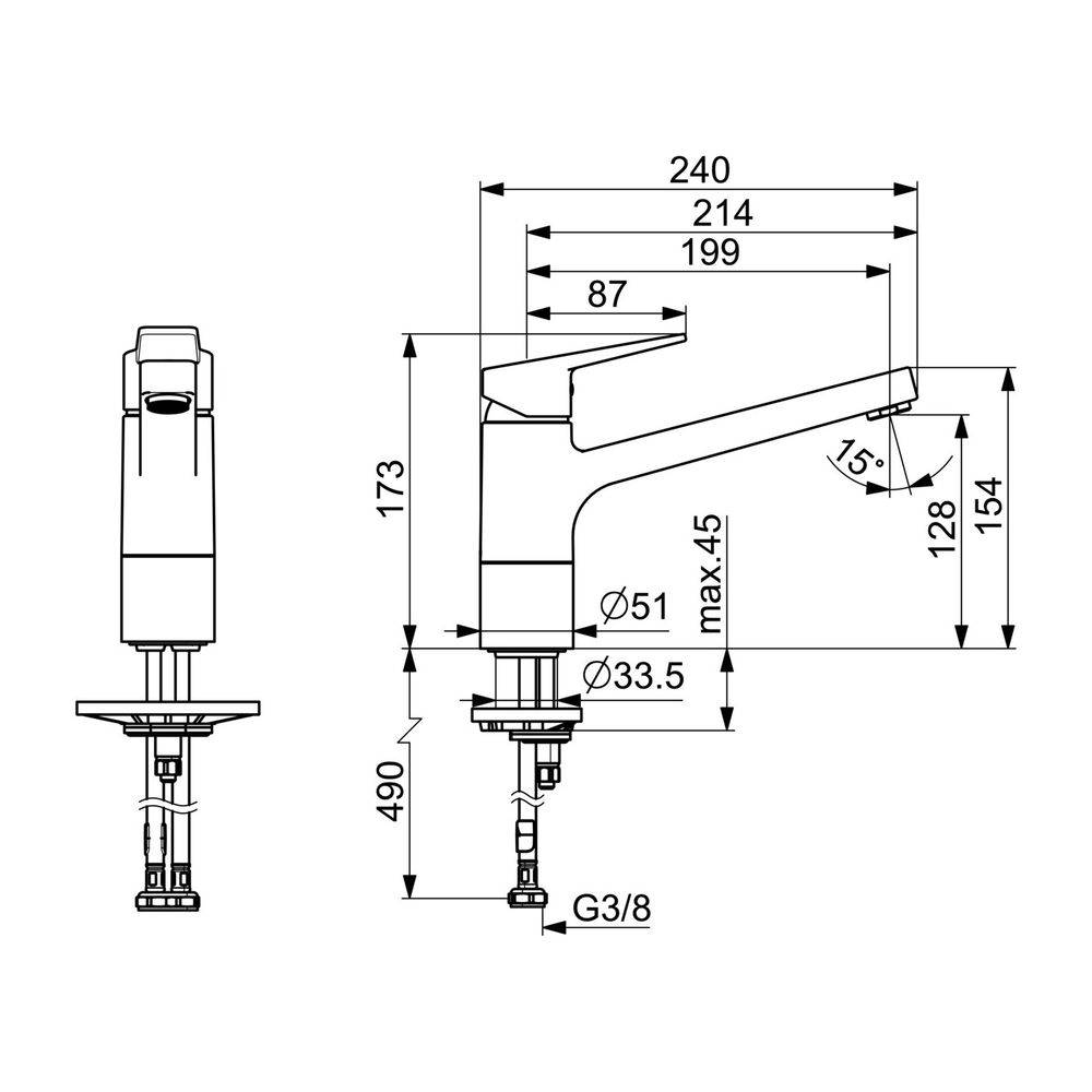 Hansa Twist Einhebel-Küchenarmatur, Ausladung 199mm, DN 15, Chrom, 09142283