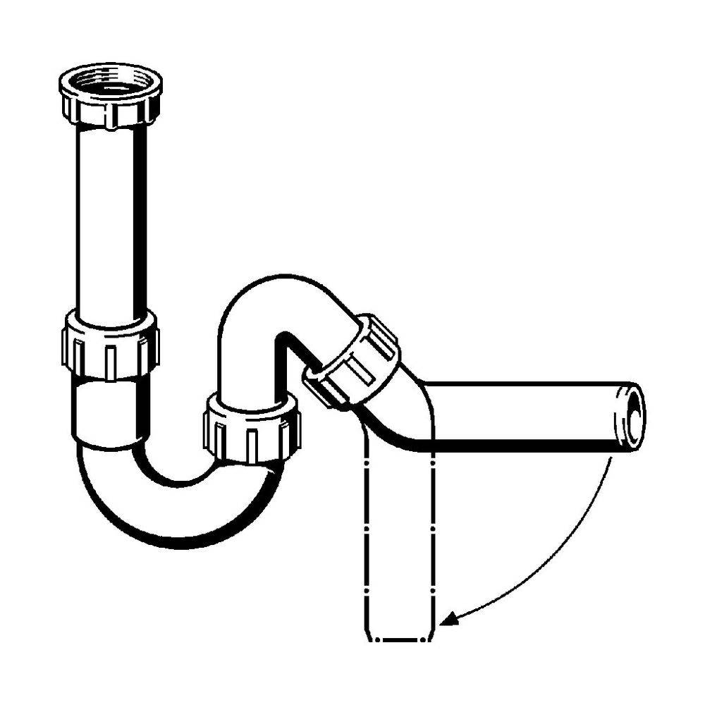 Viega Röhrengeruchsverschluss 7985.20 G 1 1/2xDN 50, Kst we, m 45Gr Ablaufbog.