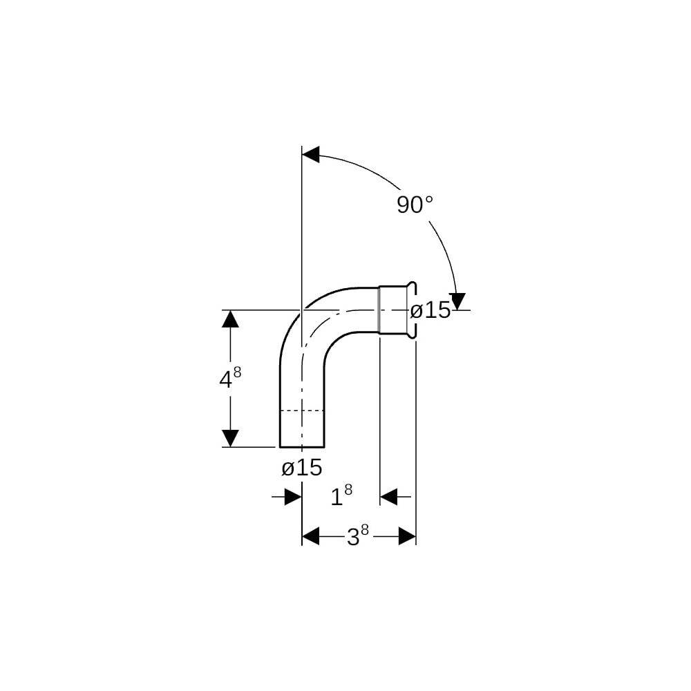 Geberit GE Mapress Therm Bogen mit Einschubende, 90 Gr., d15mm, NPW, 1 Stk.