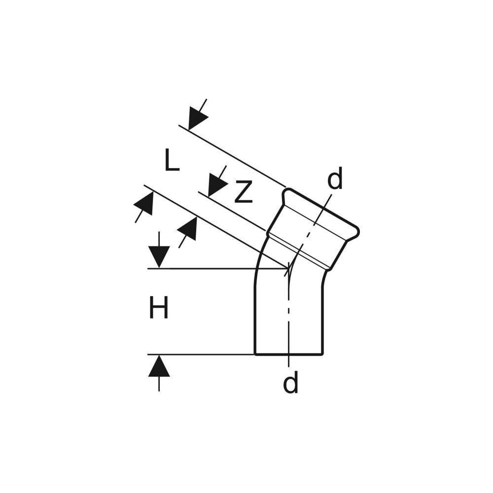 Geberit Edelstahl-Bogen Mapress, 30°, Ø28mm, mit Einschubende, Pressfitting, 1 Stk.