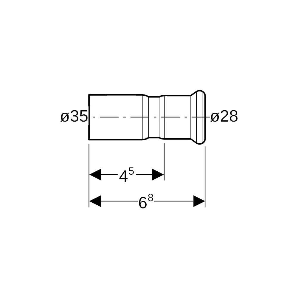 Geberit GE Mapress Therm Reduktion Einschubende, d35 x 28mm, NPW, 1 Stk.