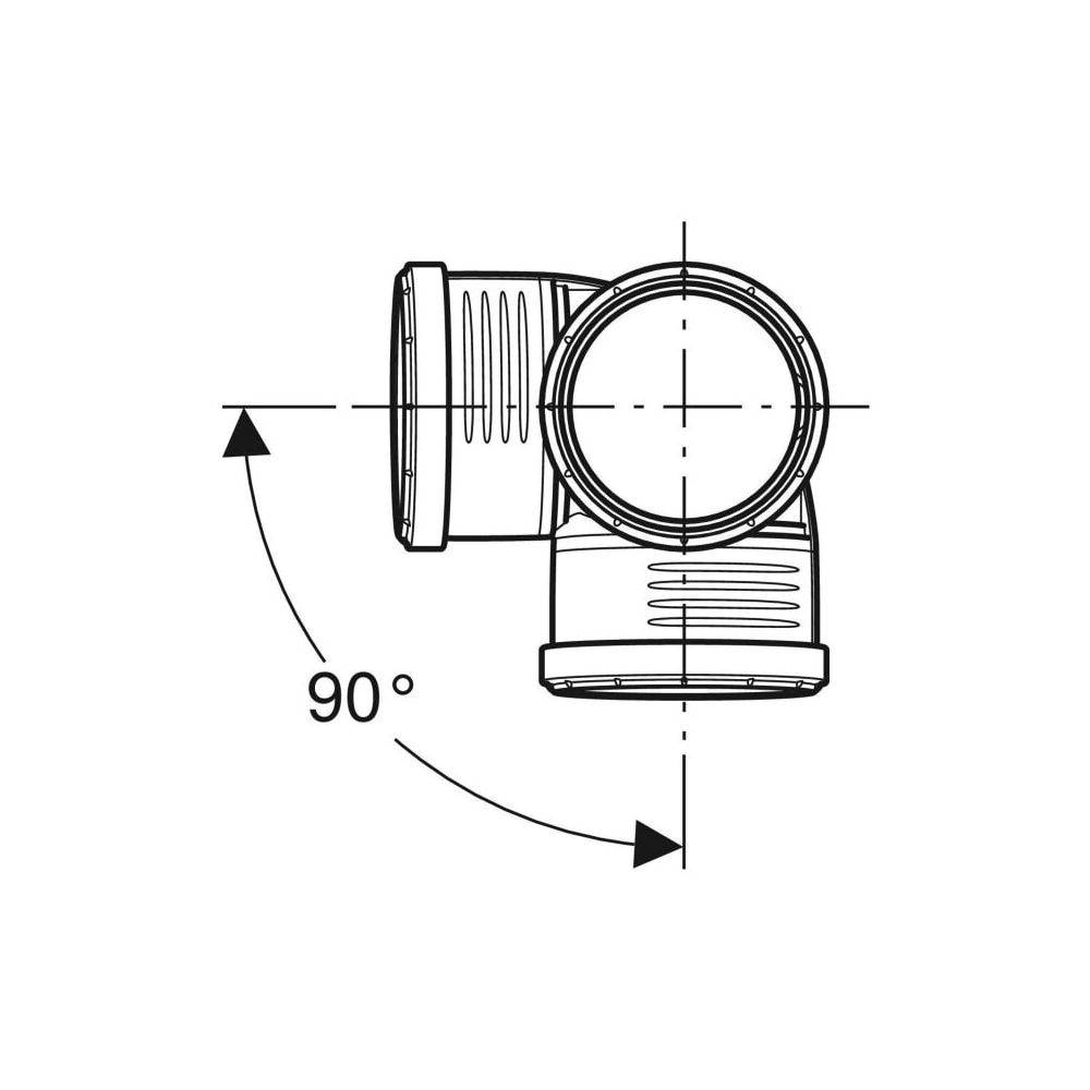 Geberit Silent-PP, Eckabzweiger, 87,5°, d 110/110/110 mm, 1 Stk.