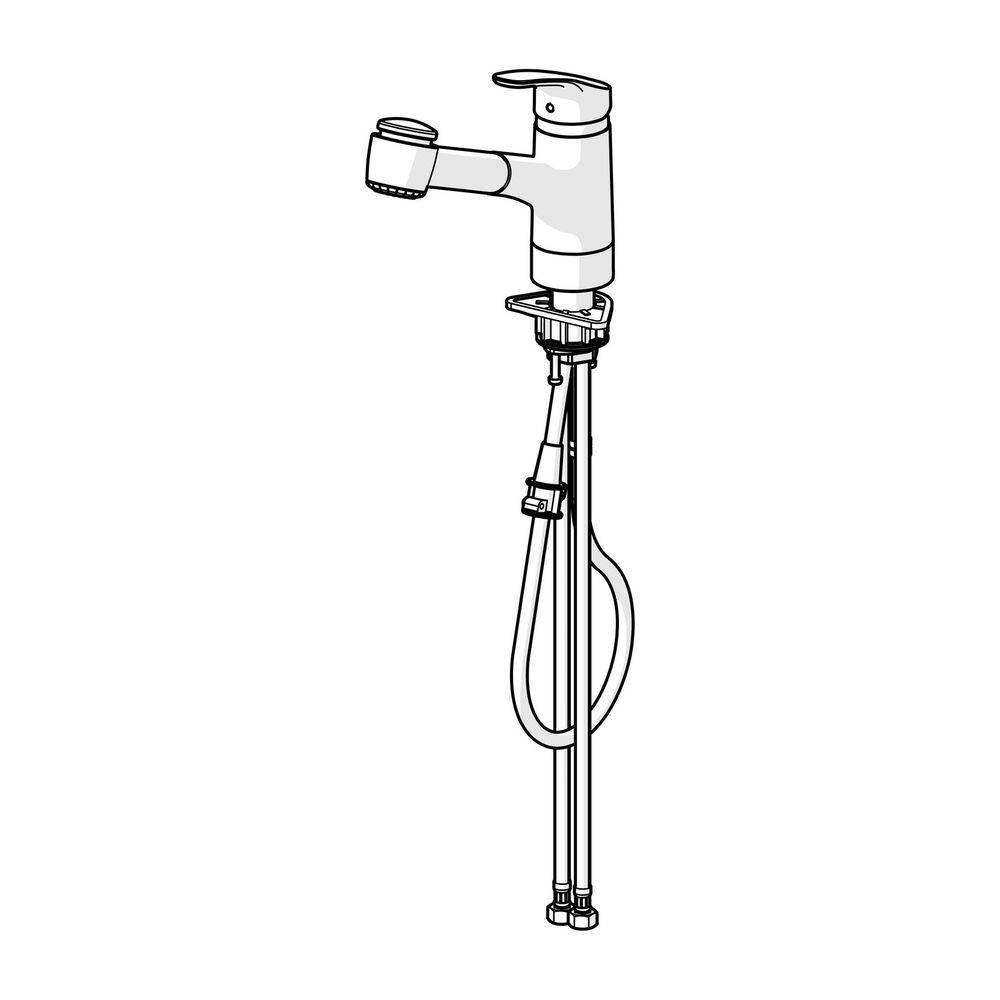 Hansa Mix Einhebelmischer Küchenarmatur 0138 2-strahlig Ausladung 235mm DN15 Chrom