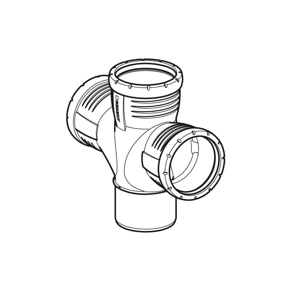 Geberit Silent-Pro Bogenabzweig 87,5 Grad zweifach D 125mm, D1 110mm, D2 110mm
