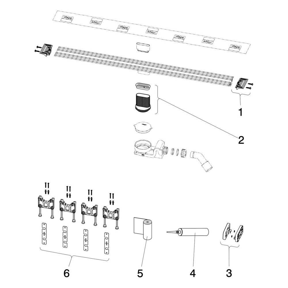 Viega Duschrinnen-Grundkörper Advantix Vario 4965.10 in 300-1200mm Kunststoff, 1 Stk.