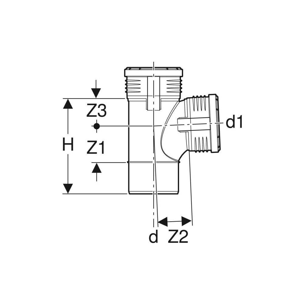 Geberit GE Silent-PP Abzweiger, 87,5°, d90/90 mm, 1 Stk.