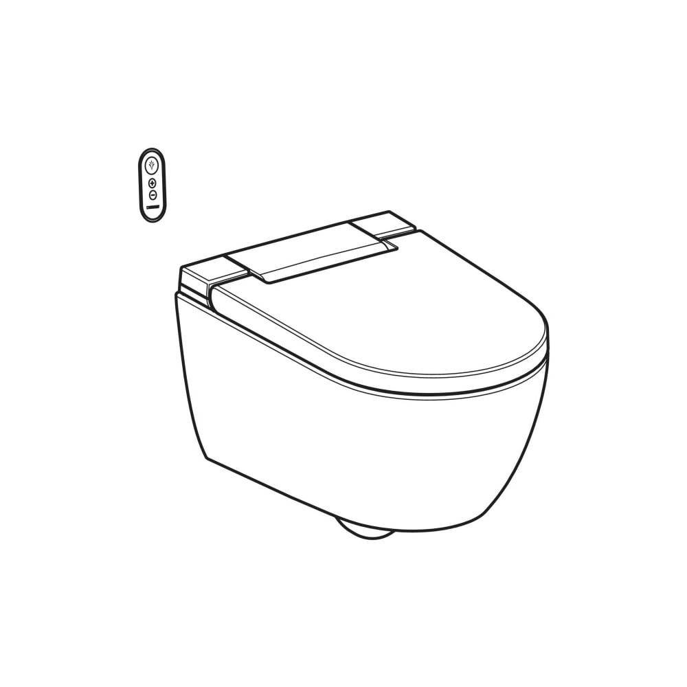 Geberit Dusch-WC AquaClean Alba, Wandhängend, Spülrandlos, KeraTect, 56,5x37,5x40,5cm, Weiß