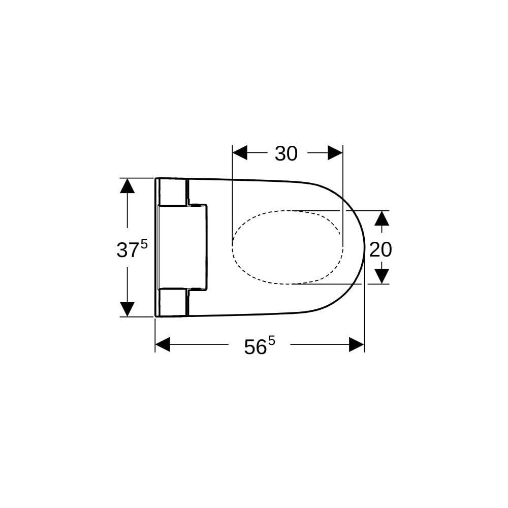 Geberit Dusch-WC AquaClean Alba, Wandhängend, Spülrandlos, KeraTect, 56,5x37,5x40,5cm, Weiß