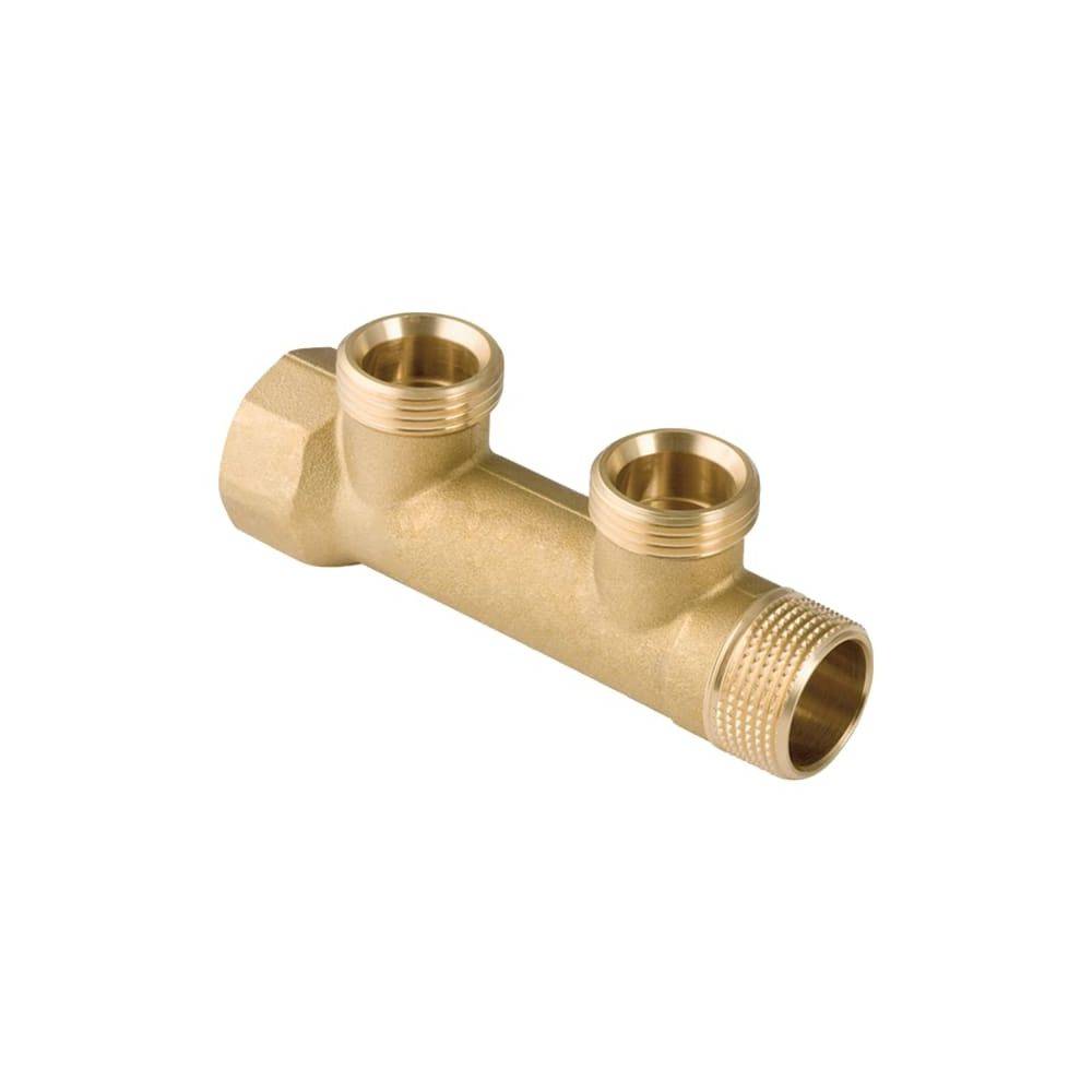 Geberit Verteiler, 2-fach, Gewindeanschluss, R1" × G3/4" Eurokonus × Rp1", SiBR, 1 Stk.