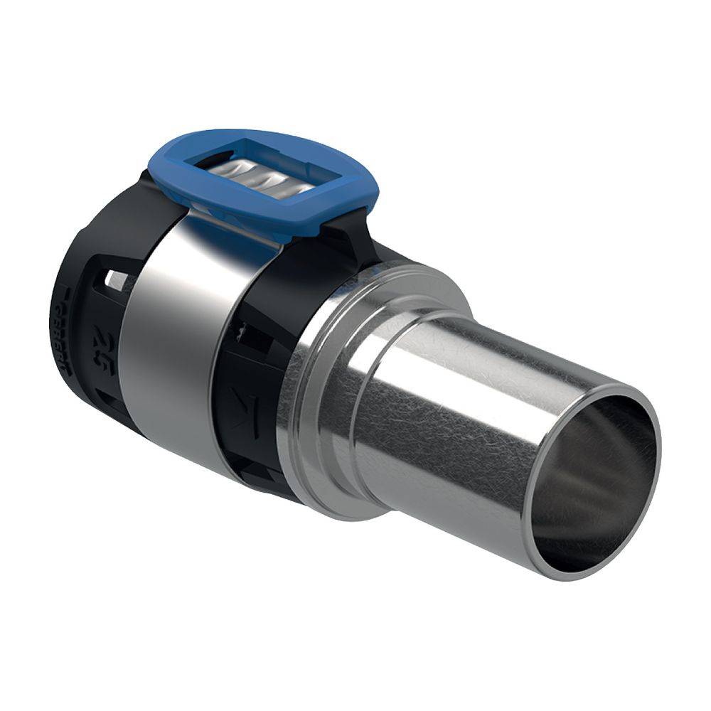 Geberit FlowFit Übergang auf Mapress, mit Einschubende D 40mm, D1 35mm, Edelstahl 1,4401