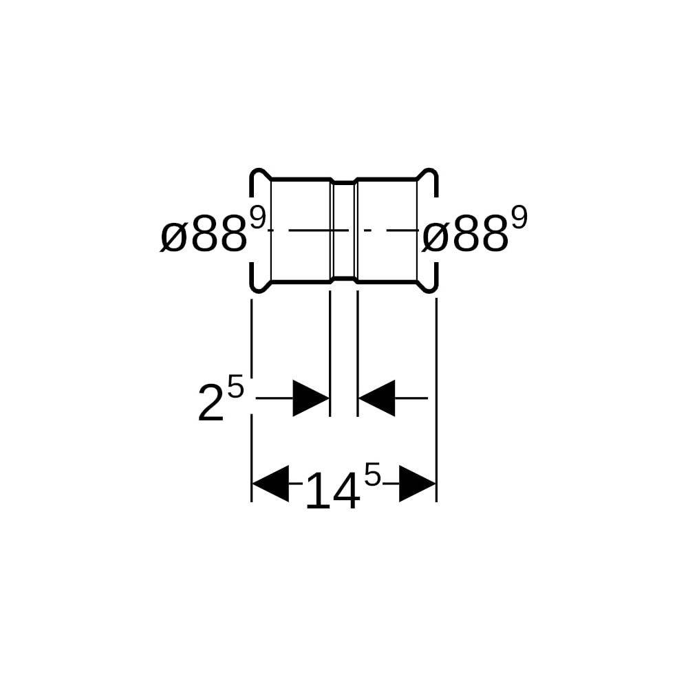 GEBERIT Mapress Therm Muffe d88,9