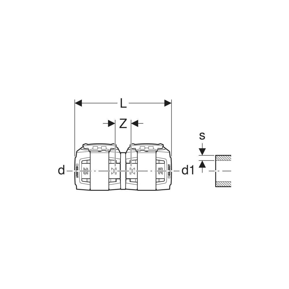 Geberit GE FlowFit, Übergang auf Fremdsystem, 26 x 3,0mm, 1 Stk.