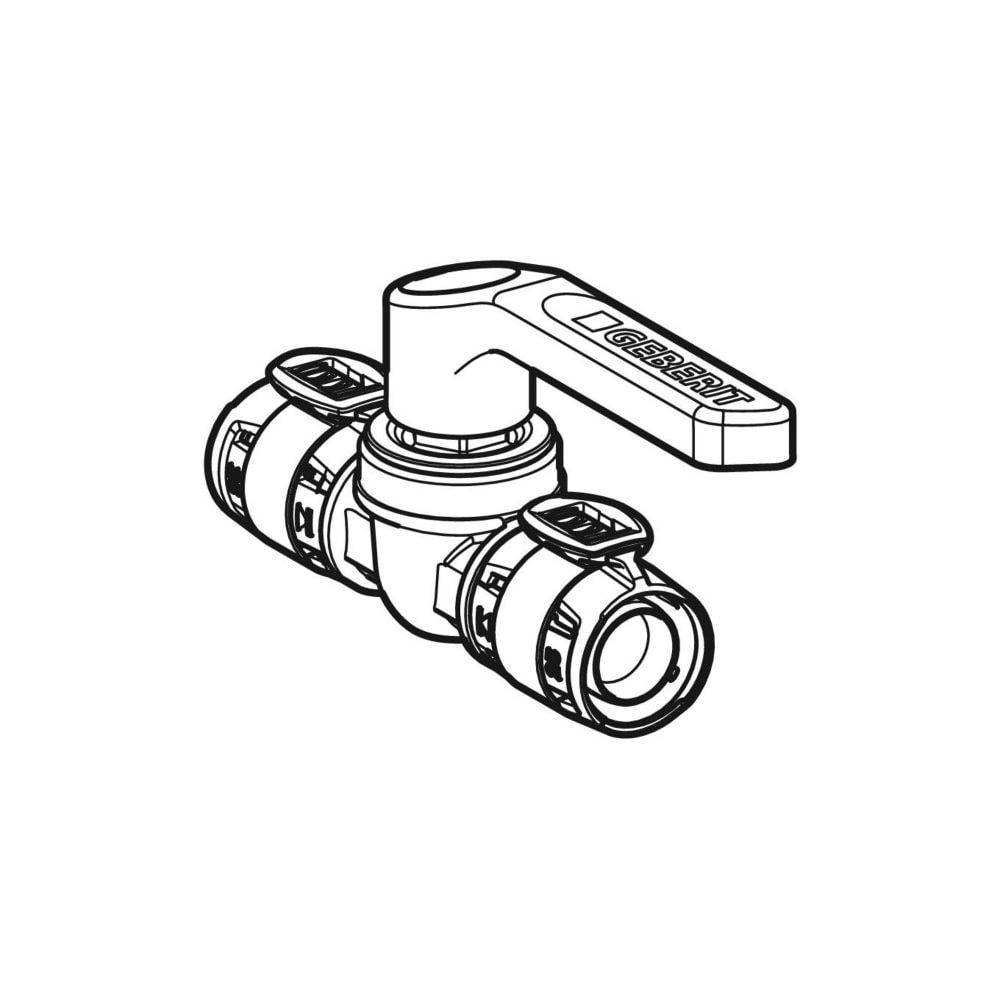 Geberit Kugelhahn FlowFit, DN 32, 40mm, Siliziumbronze, 619854001