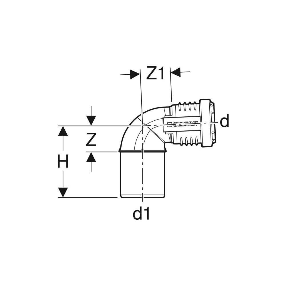 GEBERIT Geberit Bogen DN40/50 87 Grad Silent-PP reduziert d40/50