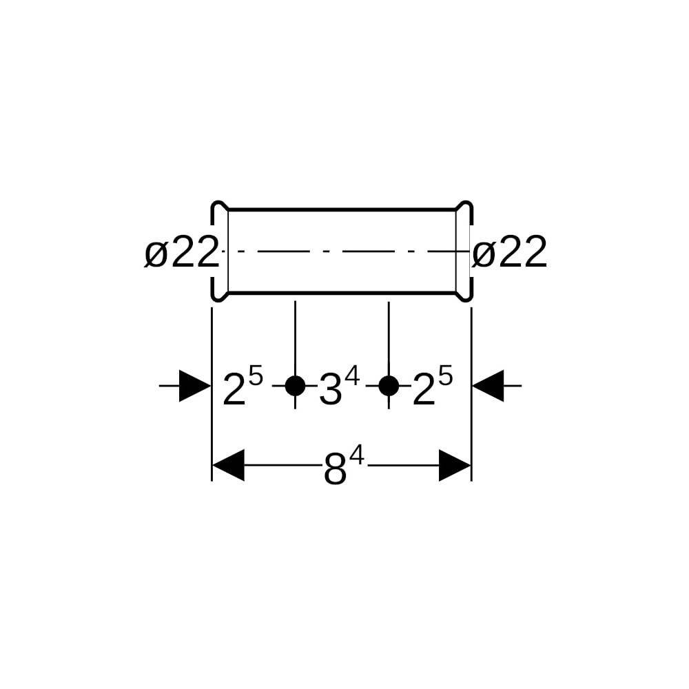 Geberit GE Mapress Therm Schiebemuffe, d22mm, NPW, 1 Stk.