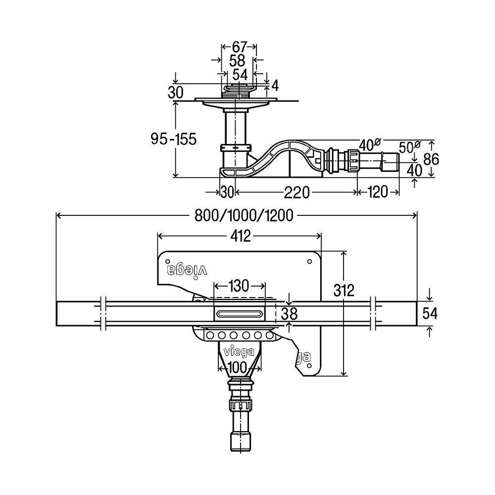 Viega Duschrinne Advantix Cleviva 4981.10 in 1000mm, 1 Stk.
