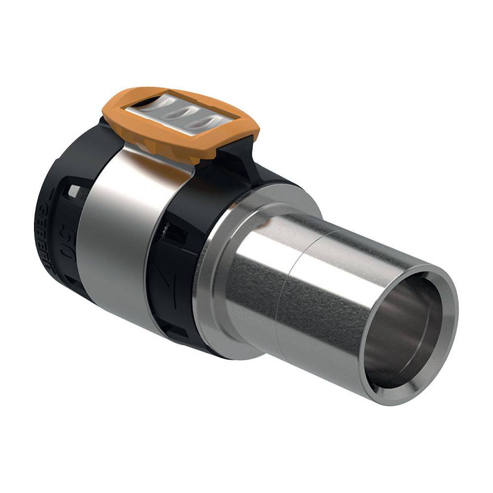 Geberit FlowFit Übergang auf Mapress, mit Einschubende D 63mm, D1 54mm, Edelstahl 1,4401