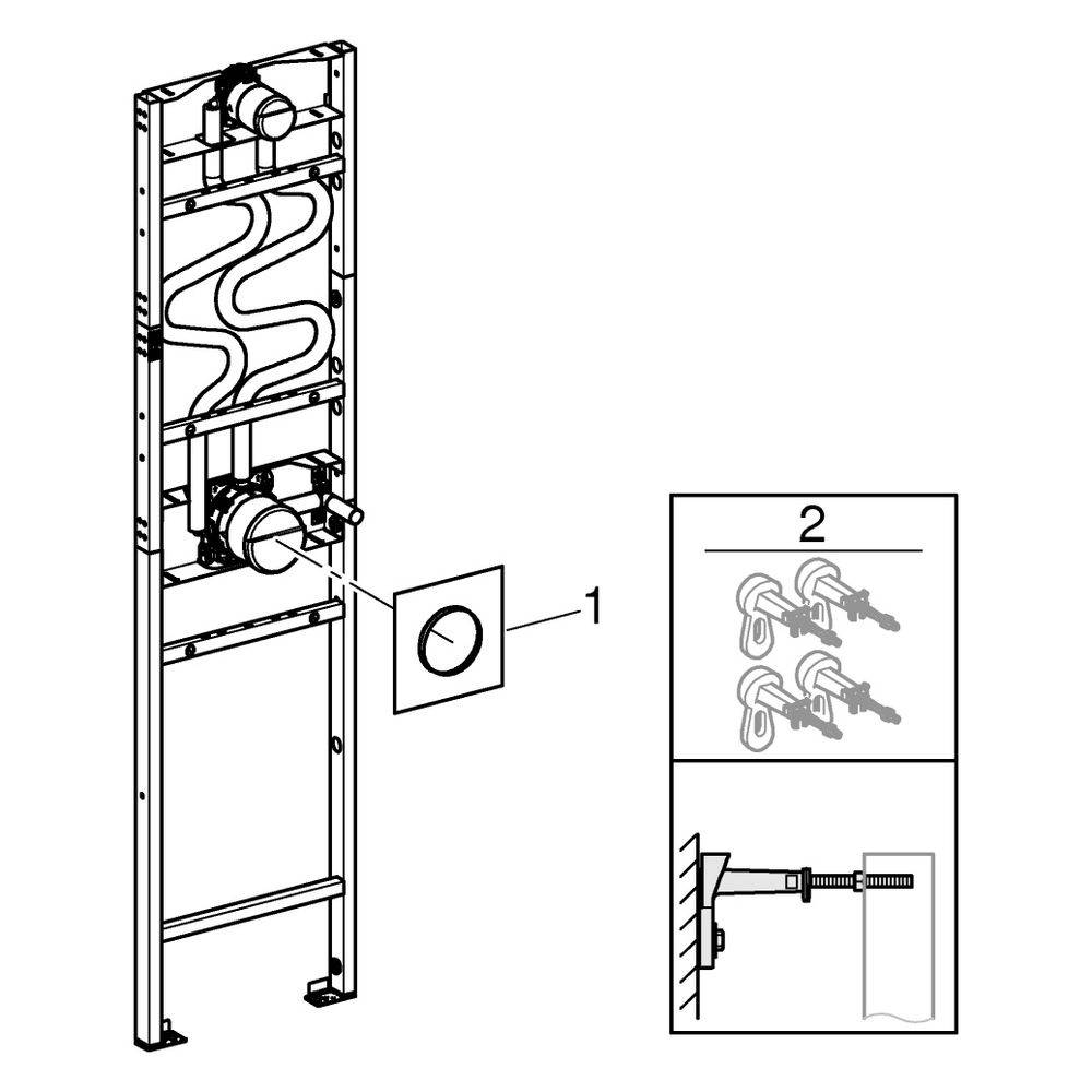 GROHE Duschrahmen Rapido 103994 Element für Duo Brausen UP-Installation
