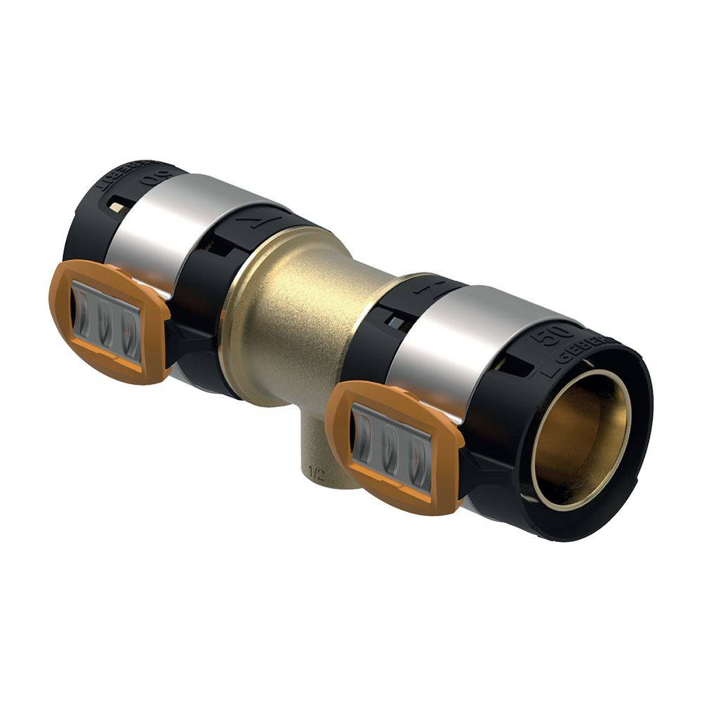 Geberit FlowFit T-Stück mit Innengewinde, D 50mm, Rp 1 1/2", D1 Rotguss bleifrei