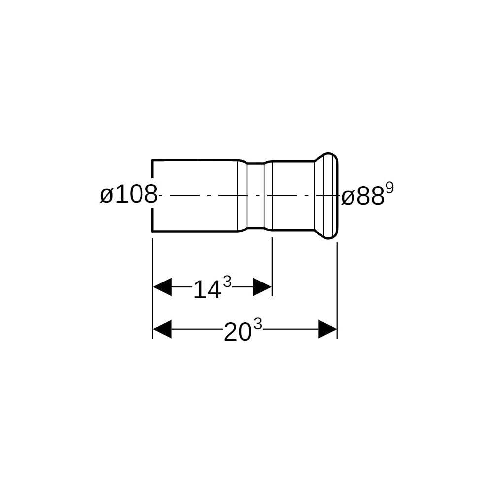 Geberit GE Mapress Therm Reduktion Einschubende, d108 x 88,9mm, NPW, 1 Stk.
