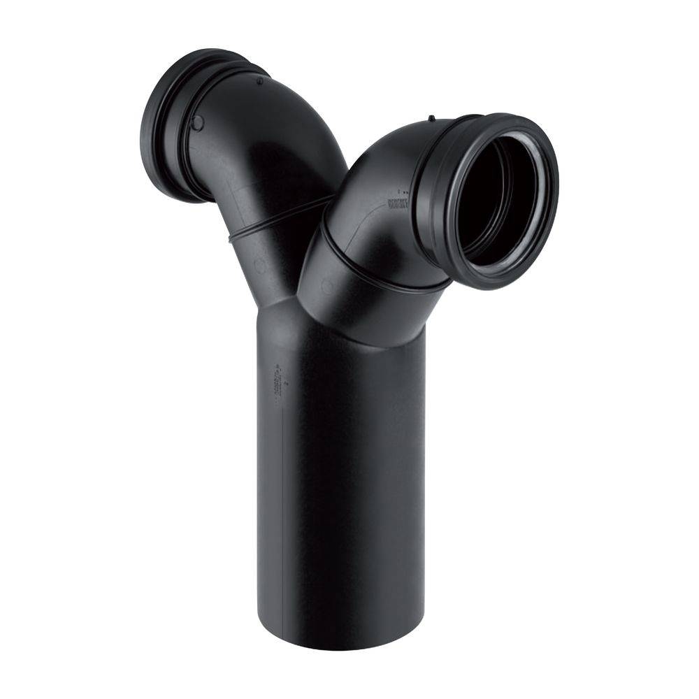 Geberit PE Doppelanschlussbogen 90 Grad für Wand-WC, D 110mm, D1 110mm