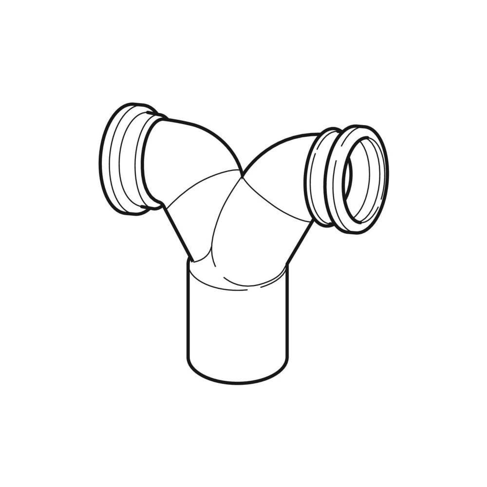 Geberit PE Doppelanschlussbogen 90 Grad für Wand-WC, D 110mm, D1 110mm