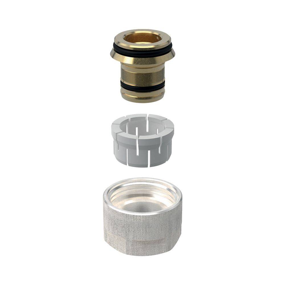 Geberit GE FlowFit, Eurokonusverschraubung, MS, d16 mm x G3/4, vernickelt, 1 Stk.