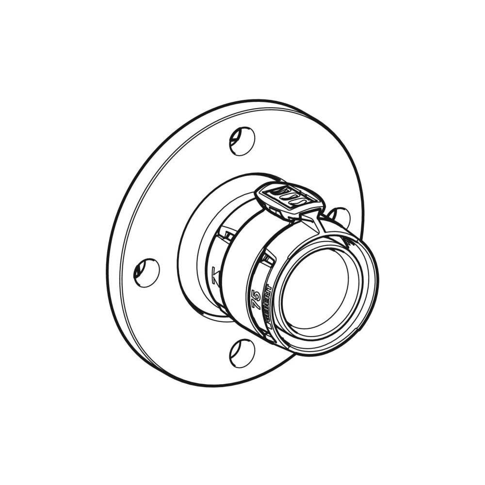 Geberit FlowFit Flansch PN6, mit Presseinheit bleifreie Siliziumbronze, D 75mm, DN 65