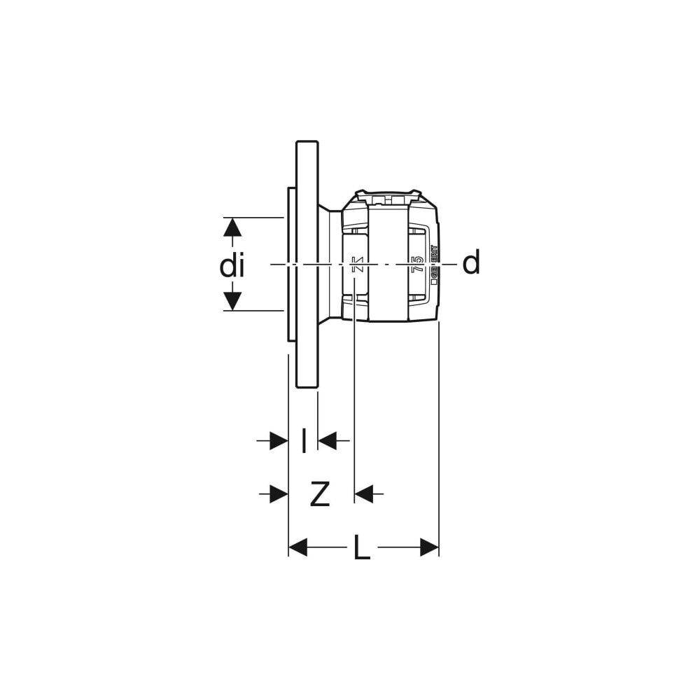 Geberit FlowFit Flansch PN6, mit Presseinheit bleifreie Siliziumbronze, D 75mm, DN 65