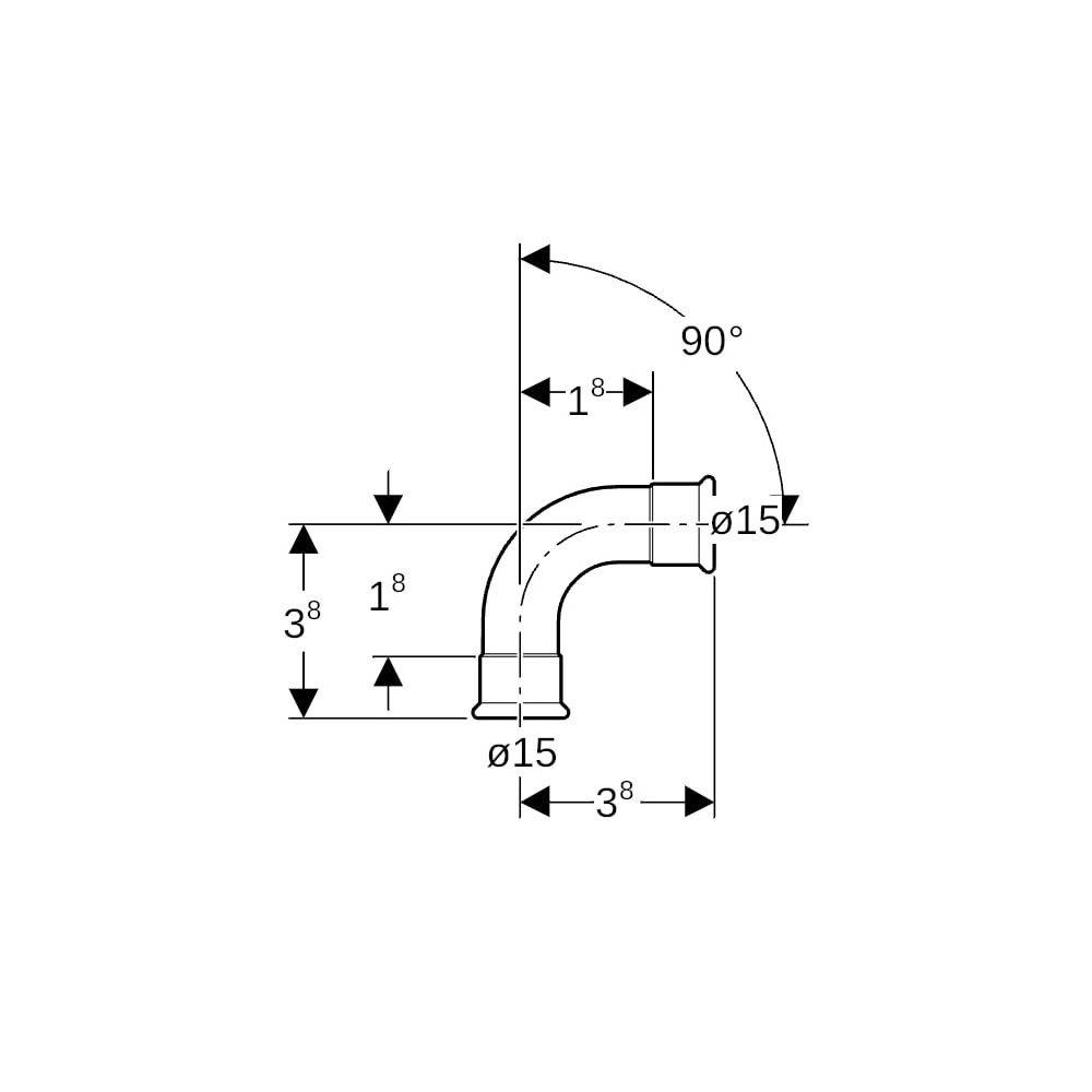 Geberit GE Mapress, Therm Bogen, 90 Gr., d15mm, NPW, 1 Stk.