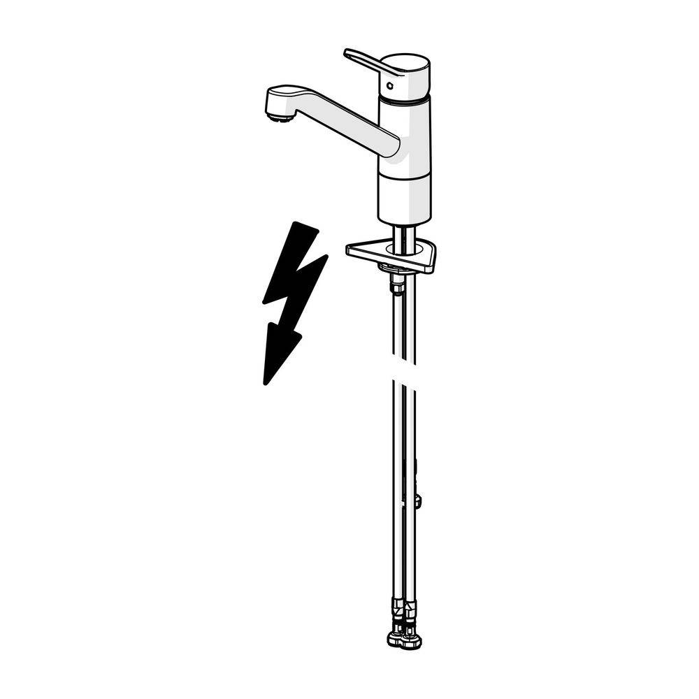 Hansa Primo Einhebelmischer Küchenarmatur, Niederdruck 4949 Kupferrohr Ausladung 210mm DN15 Chrom