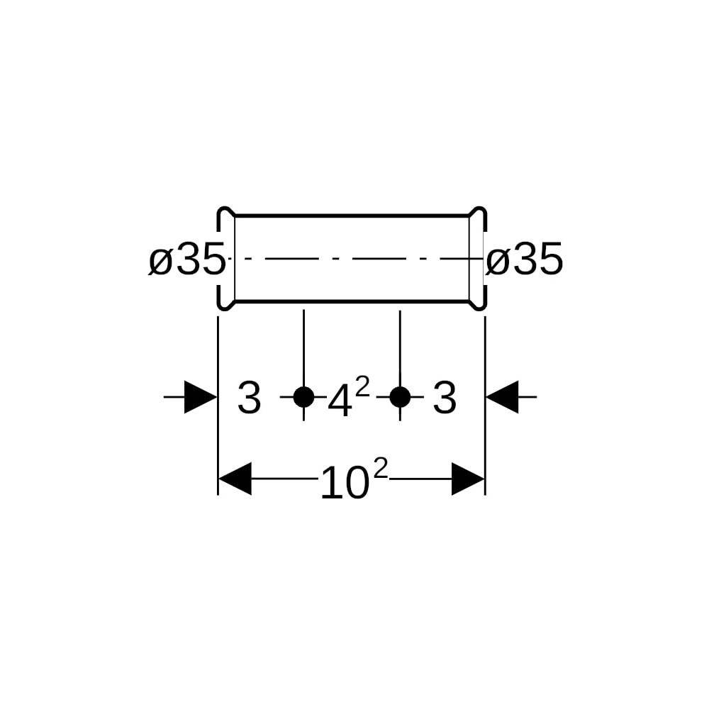 Geberit Schiebemuffe Mapress Therm, DN 32, 35mm, Edelstahl, 42106