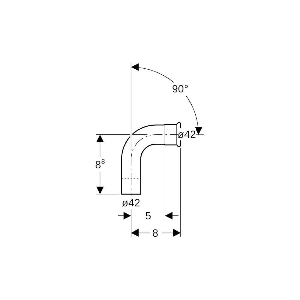 Geberit GE Mapress Therm Bogen, Einschubende, 90 Gr., d42mm, NPW, 1 Stk.