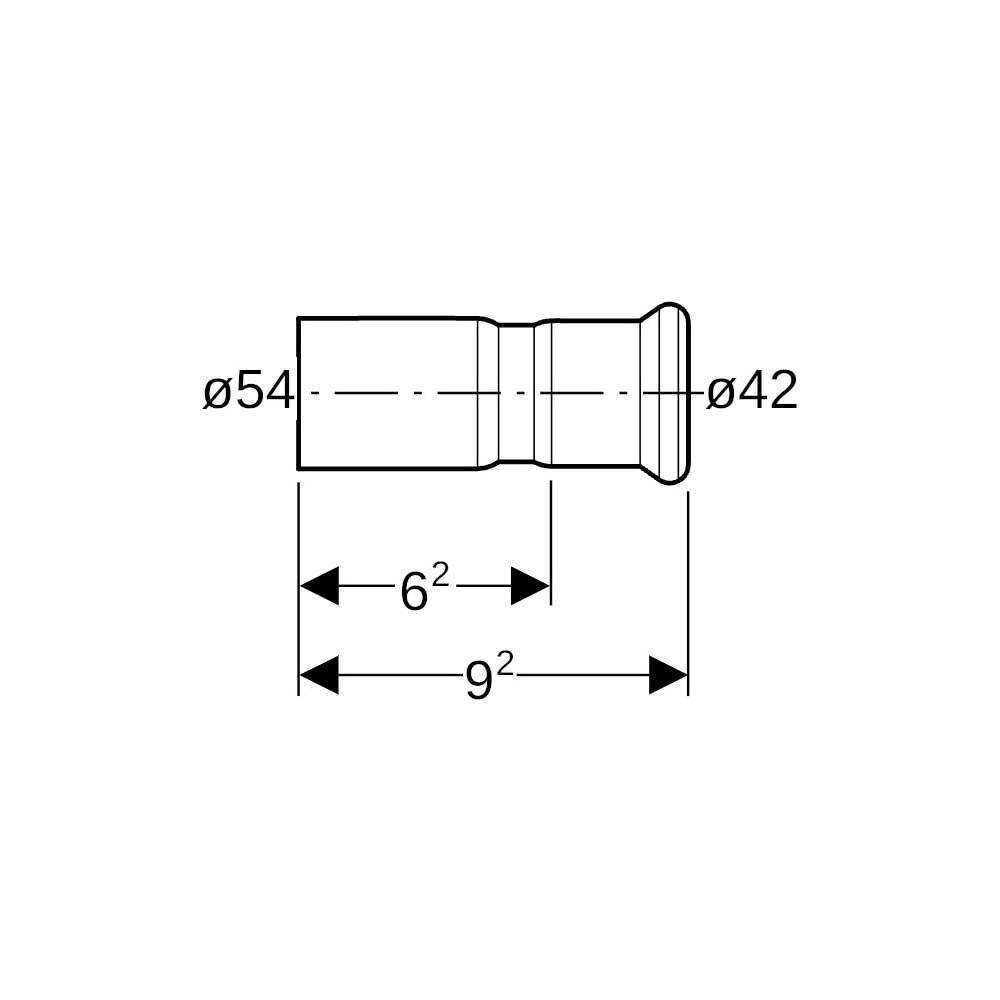 Geberit Reduktion Mapress Therm, 54x42mm, Edelstahl, 42424