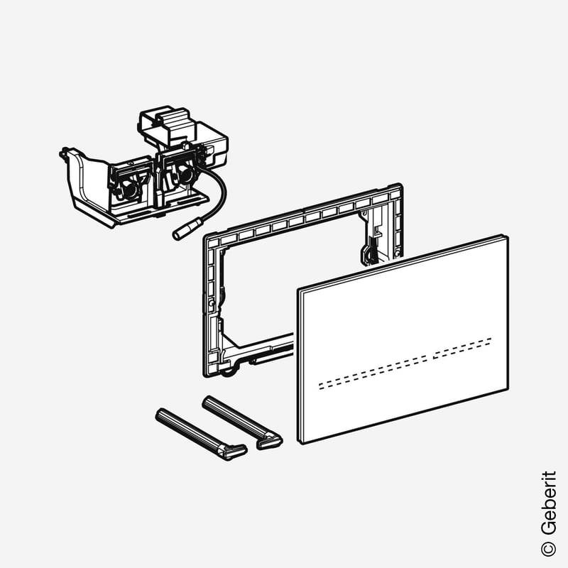 Geberit 116090SG6, Sigma80 Betätigungsplatte Square netzbetrieben, schwarz