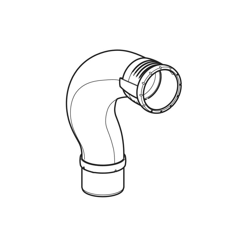 Geberit Bogen Silent-Pro BackFlip, 90 Grad, DN 100, 110mm, PP-MX, Schwarz