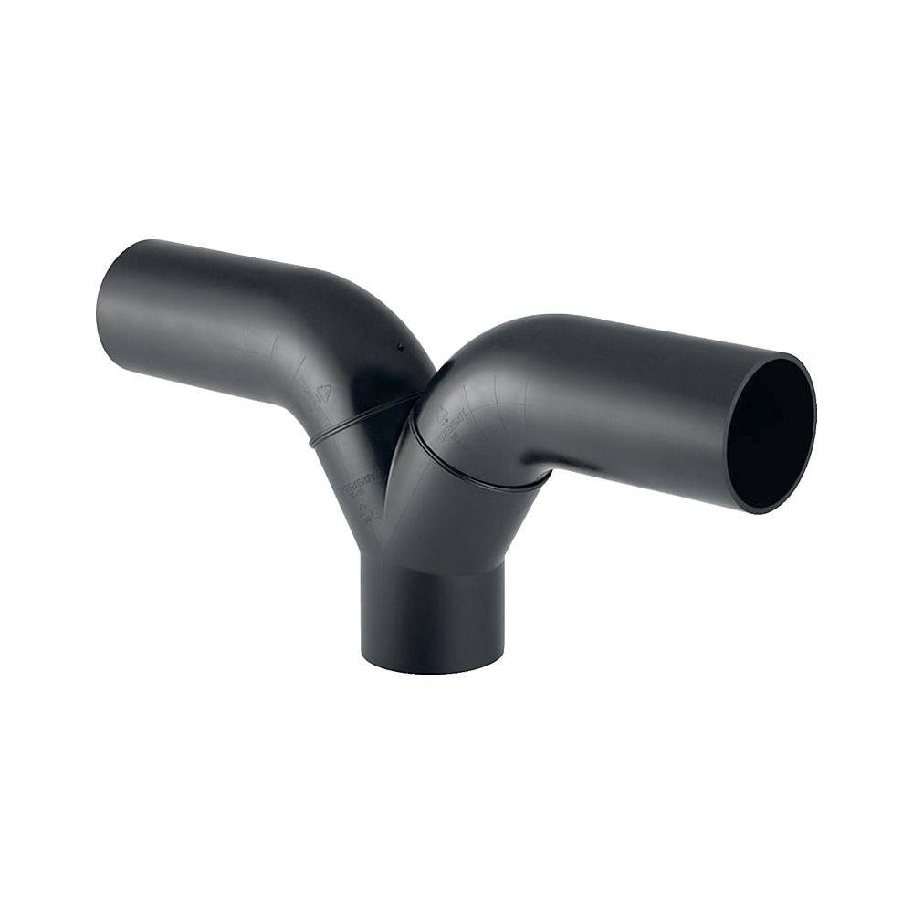 Geberit PE Hosenabzweig 2x90 Grad mit langen Schenkeln D 110mm, D1 110mm
