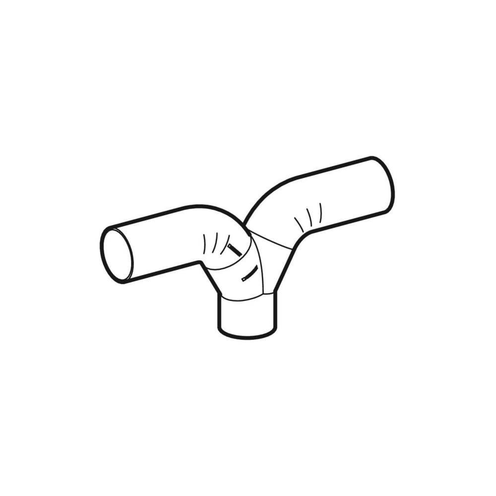 Geberit PE Hosenabzweig 2x90 Grad mit langen Schenkeln D 110mm, D1 110mm