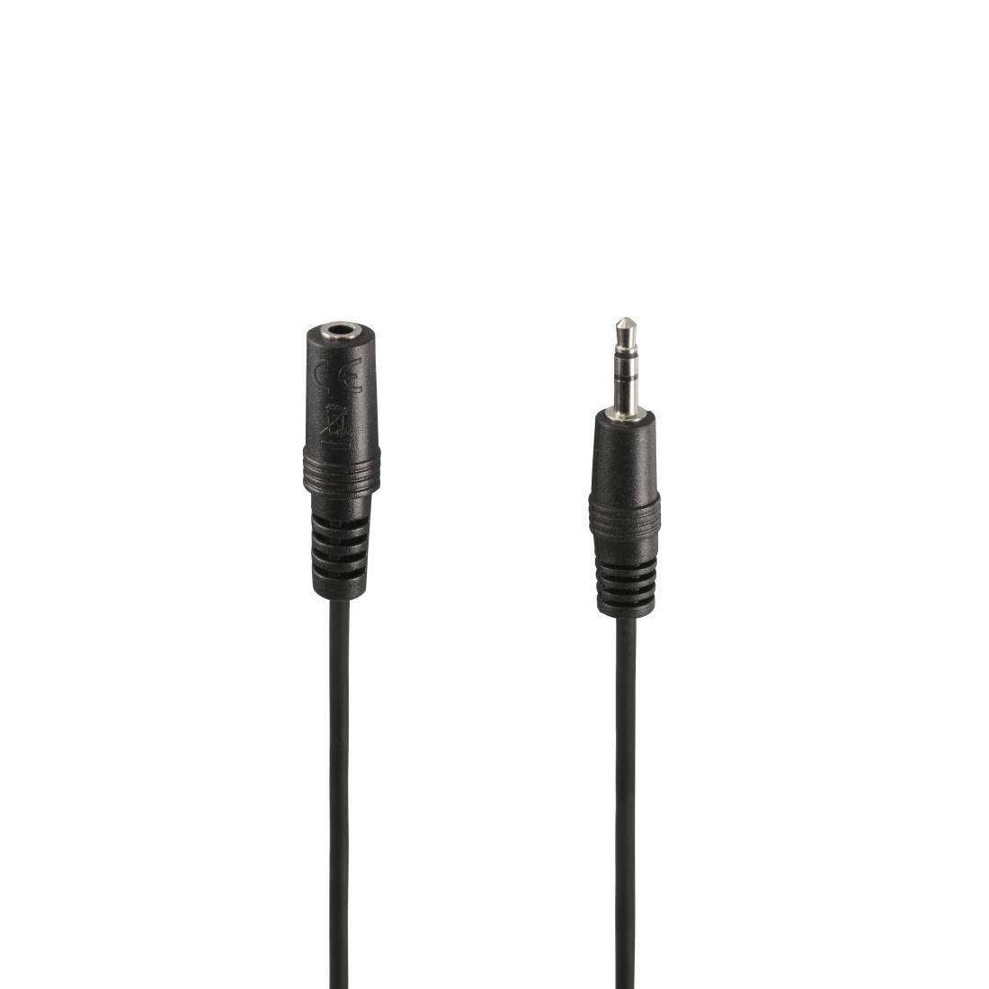 hama 00205104 Audio-Kabel, 3,5-mm-Klinken-Stecker/Kupplung, Stereo, 2,5 m