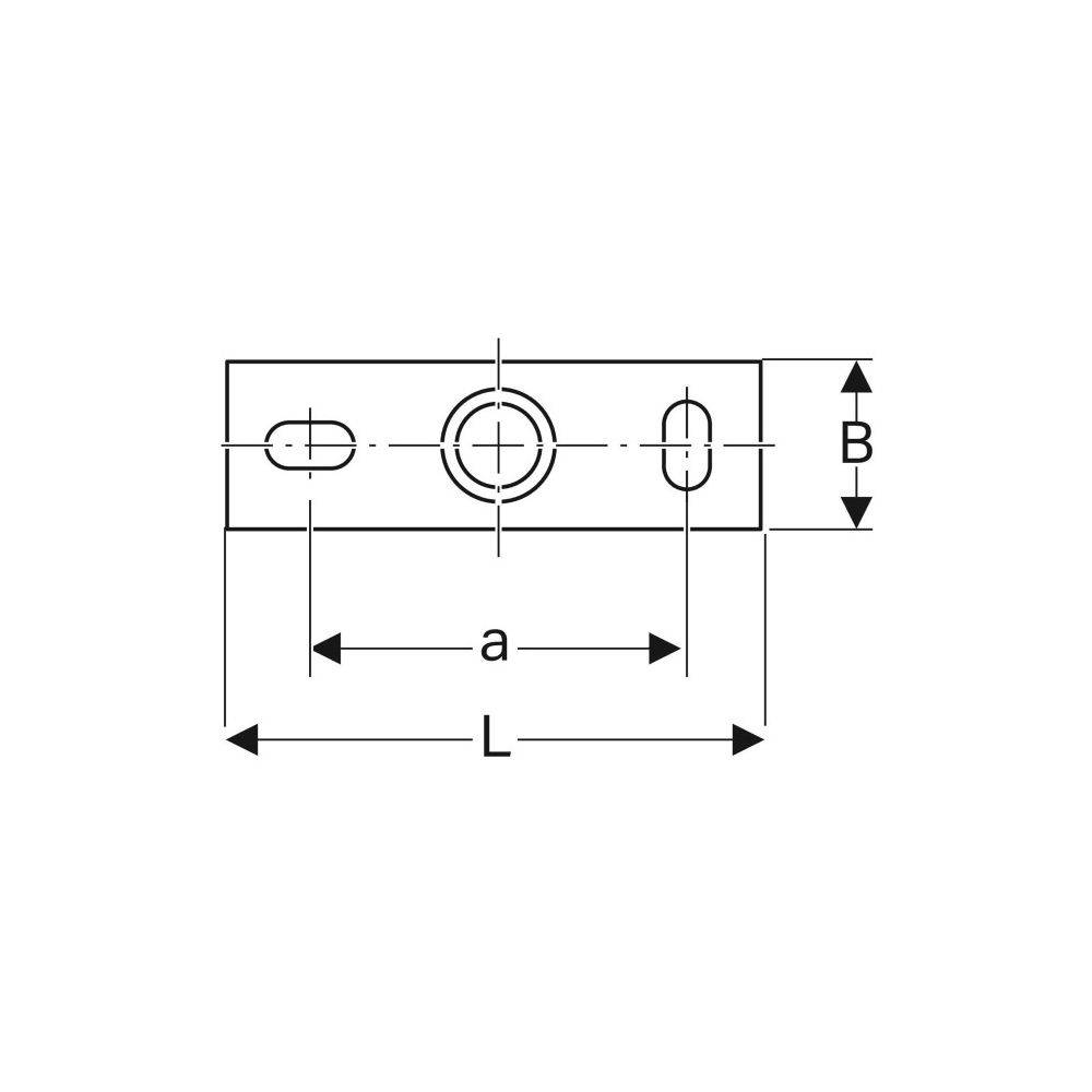 Geberit Grundplatte rechteckig, Zweiloch, 40x120mm x G1, 1 Stk.