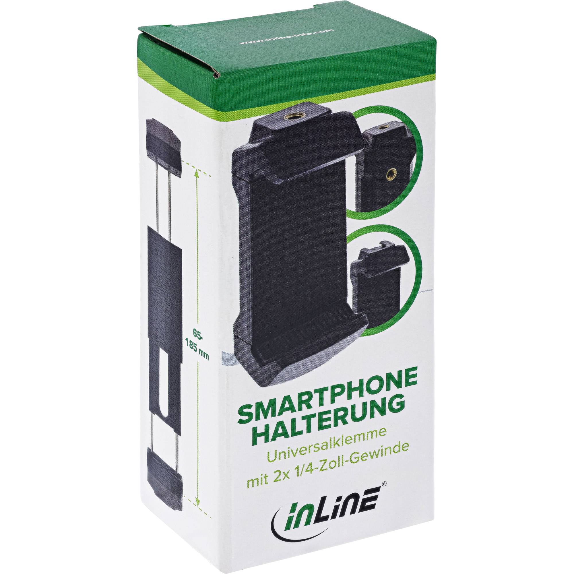 InLine® Universalklemme, Smartphone/Tablet Halterung, 65-185mm Schlösser / Stative