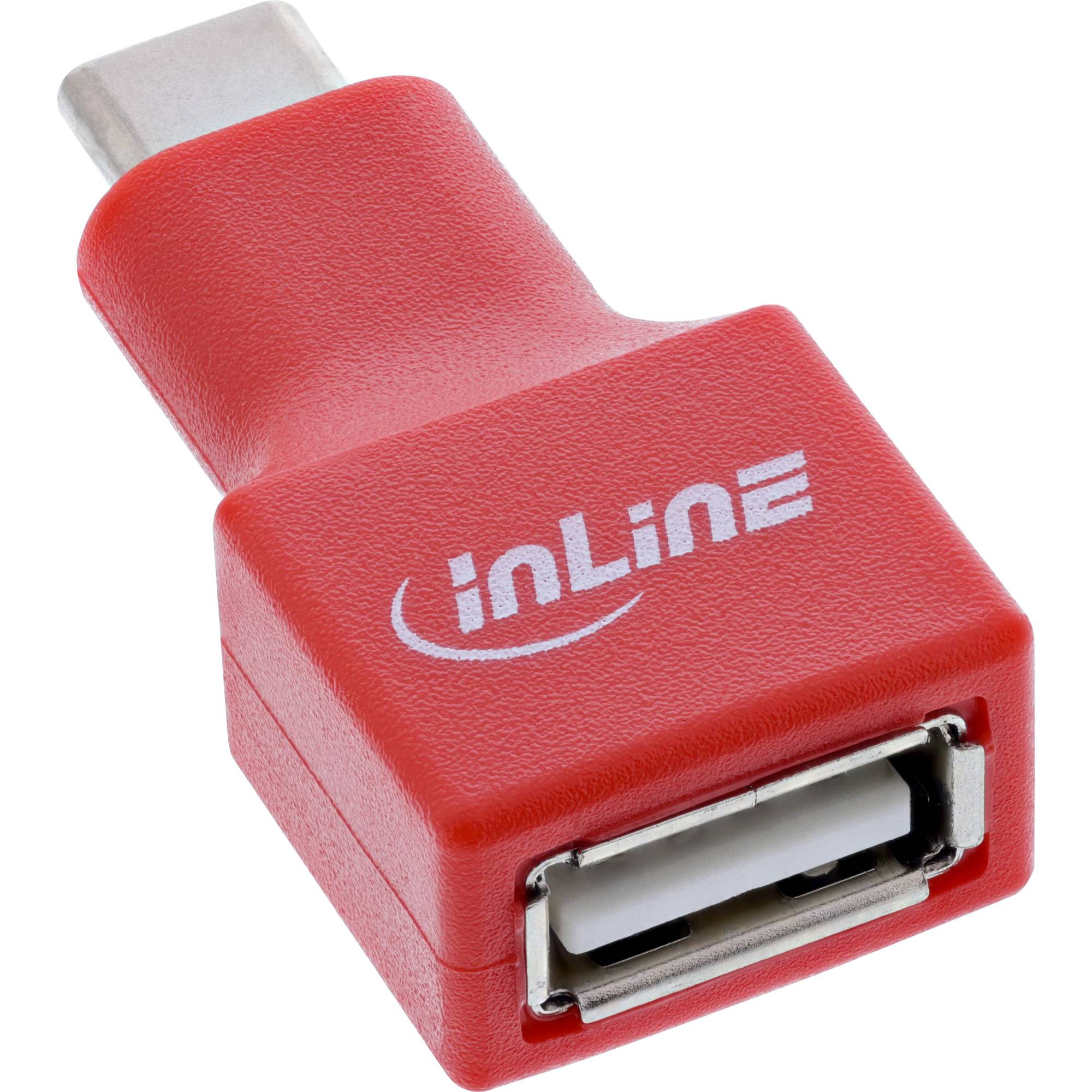 InLine® USB-Datenblocker, Adapter USB-C Stecker an USB-A Buchse, 5 V, 1,5 A / Konverter USB